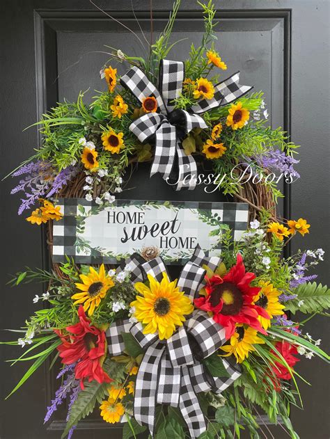 large metal summer outdoor wall wreaths for house|summertime wreaths for front door.